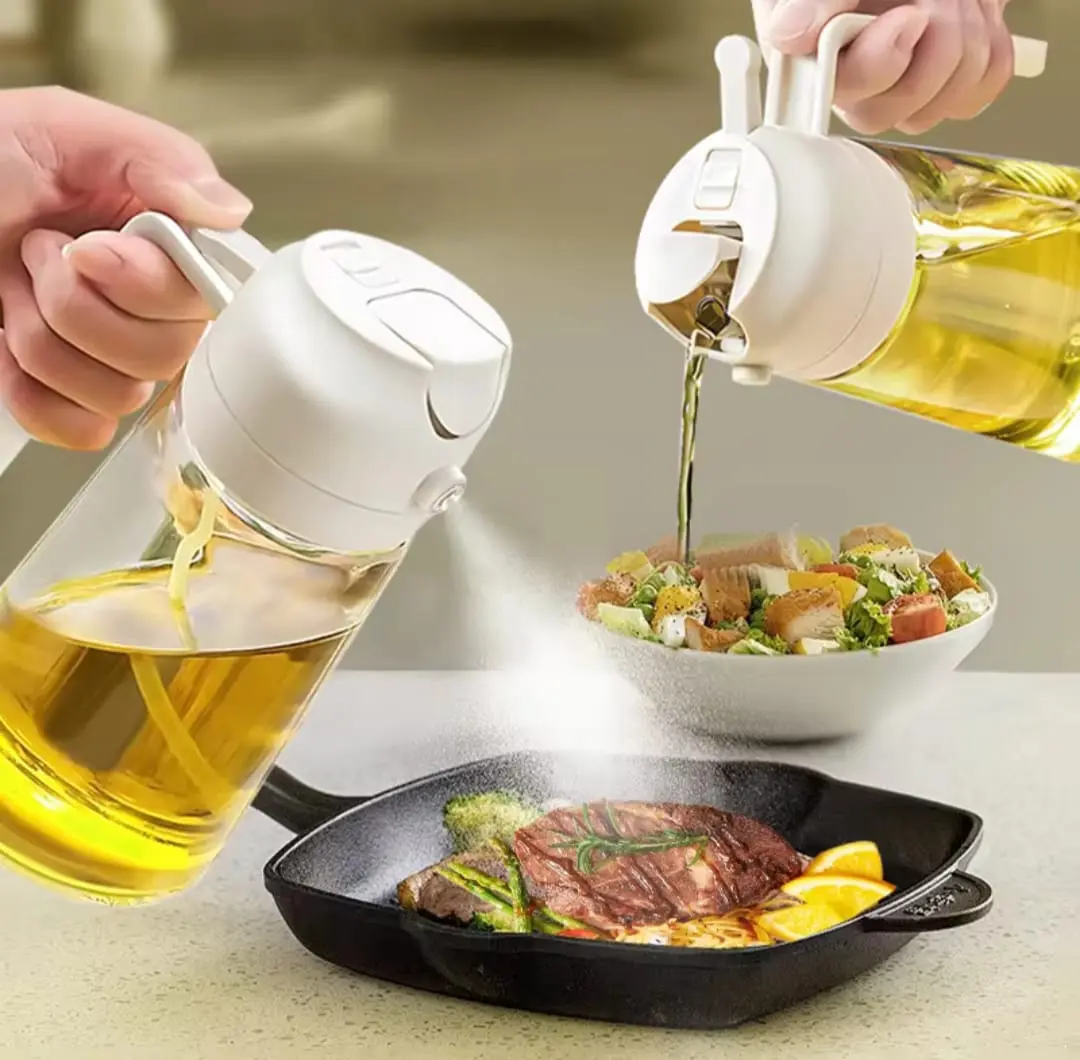 2-in-1 Oil Spray & Bottle (Glass Body)
